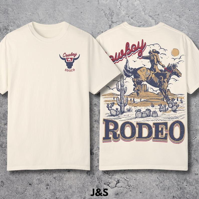 Cowboy Rodeo Vintage Graphic T-Shirt, Retro Cowboy Shirt, Oversized Rodeo T-Shirt, Vintage  T-shirt, sweater and Hoodie 2...