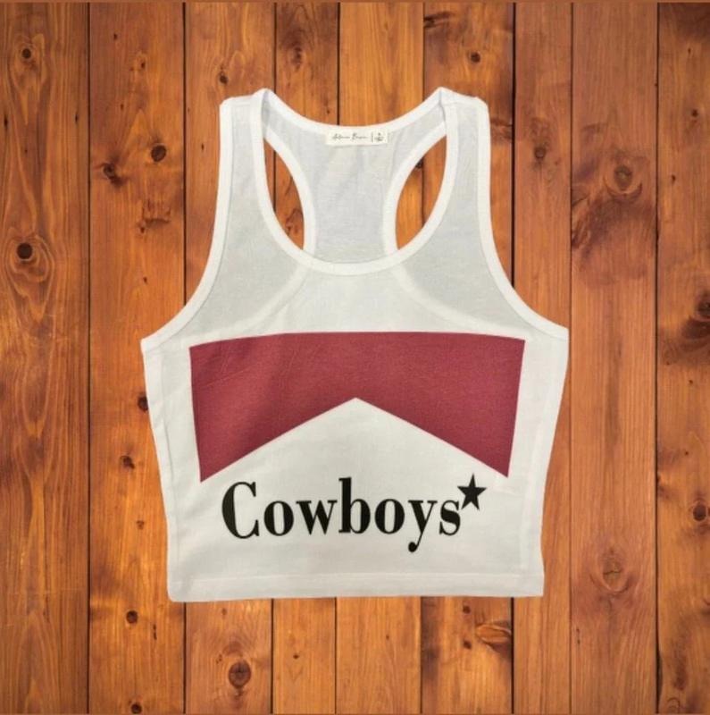 Cowboys - Cropped Tank Top, Y2K Shirt, Political Activism Baby Tee, LGBTQ Rights Baby Tee, Free Speech, Feminist Shirt, Gift For Her