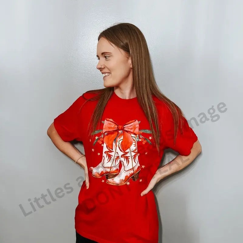 Cowgirl Christmas Tshirt Hoodie, Sweatshirt | DripVista.com