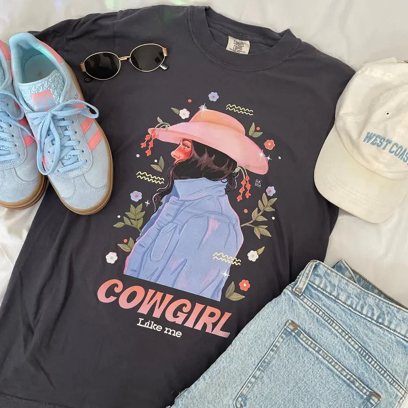 Cowgirl Like Me Graphic T-Shirt, Gift For Her