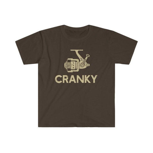 Cranky T-shirt, Funny Fishing Shirt, Fishing Reel Tee, Fisherman Gift, Fisher Man Tee, Fishing Dad Gift, Fish Lover Unisex Heavy Cotton Tee