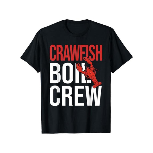 Crawfish Boil Crew Crayfish Sea Food Crawfish T-Shirt, 100% Cotton, Fabric Weight 180g, Casual Man Women T-shirts For Thanksgiving And Christmas Are The Best Gifts For Friends And Family, S-XXXL, Black made in usa