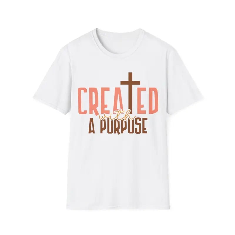 Create With Purpose Bible God Jesus Religious Christian Gift T-Shirt, Menswear Top, Womenswear Top