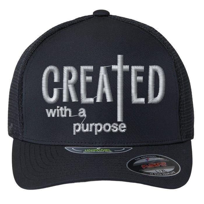 Created With A Purpose Hat | Christian Faith Embroidered Flexfit Trucker Cap | Inspirational Jesus Hat | Religious...