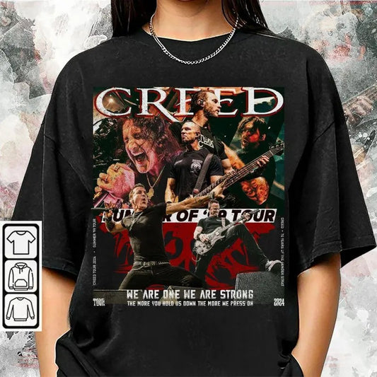 Creed Band 2024 Tour Summer Of 99 Tour Shirt, Creed Rock Band 90s Concerts Music Unisex Shirt, Music Tour 2024, Creed Tour Unisex Shirt, Gift for Women and Men