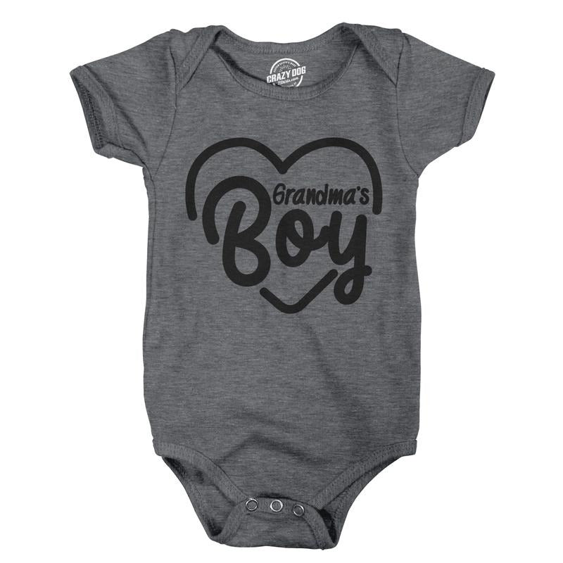 Creeper Grandmas Boy Baby Bodysuit for Newborn Grandson Funny Baby Onesies Mother's Day Onesie for Baby Funny Grandma...