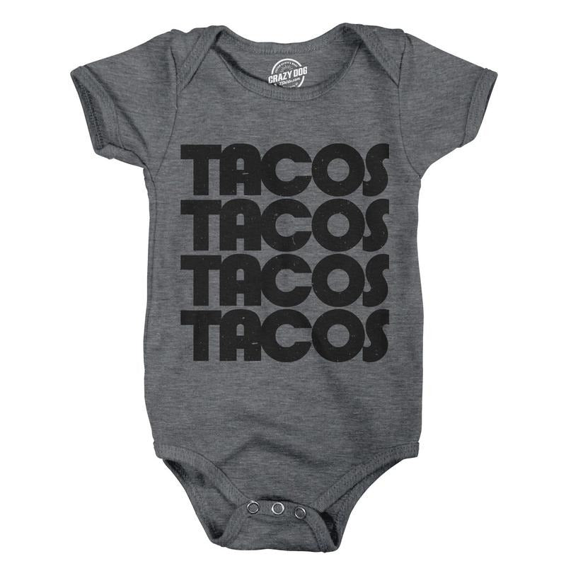 Creeper Tacos Tacos Tacos Funny Mexican Bodysuit for Newborn Baby Funny Baby Onesies Cinco De Mayo Onesie for Baby Funny...