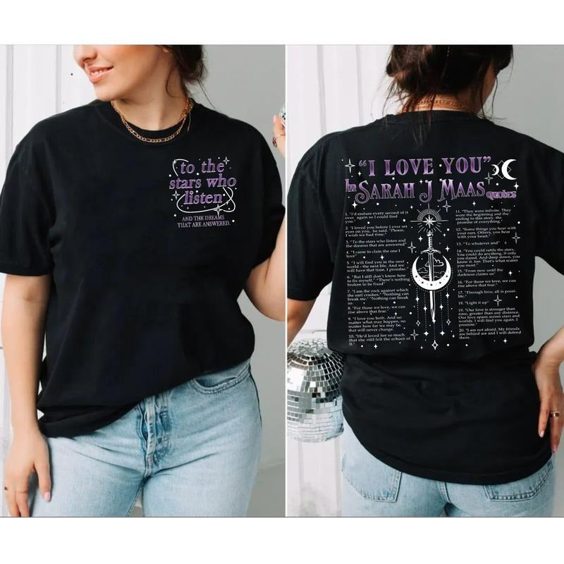 Crescent City Tees,I Love You In Sjm Quotes Shirt, Bookish Gifts, Throne Of Glass Fan Gear, Sarah J Maas Merch, Acotar Shirt, Unisex Pullover Tee