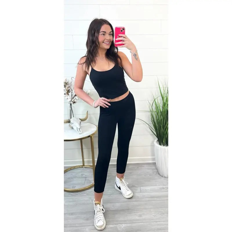 Cropped Cotton Capri Leggings T-Shirts, Hoodie, Sweatshirt | DripVista.com