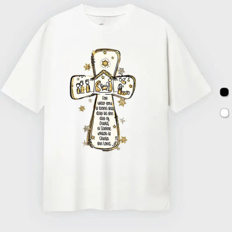 Cross Design with Luke T-Shirt, Perfect Gift, Outdoors T-Shirt, Cotton Unisex T-Shirt Hoodie, Sweatshirt | DripVista.com