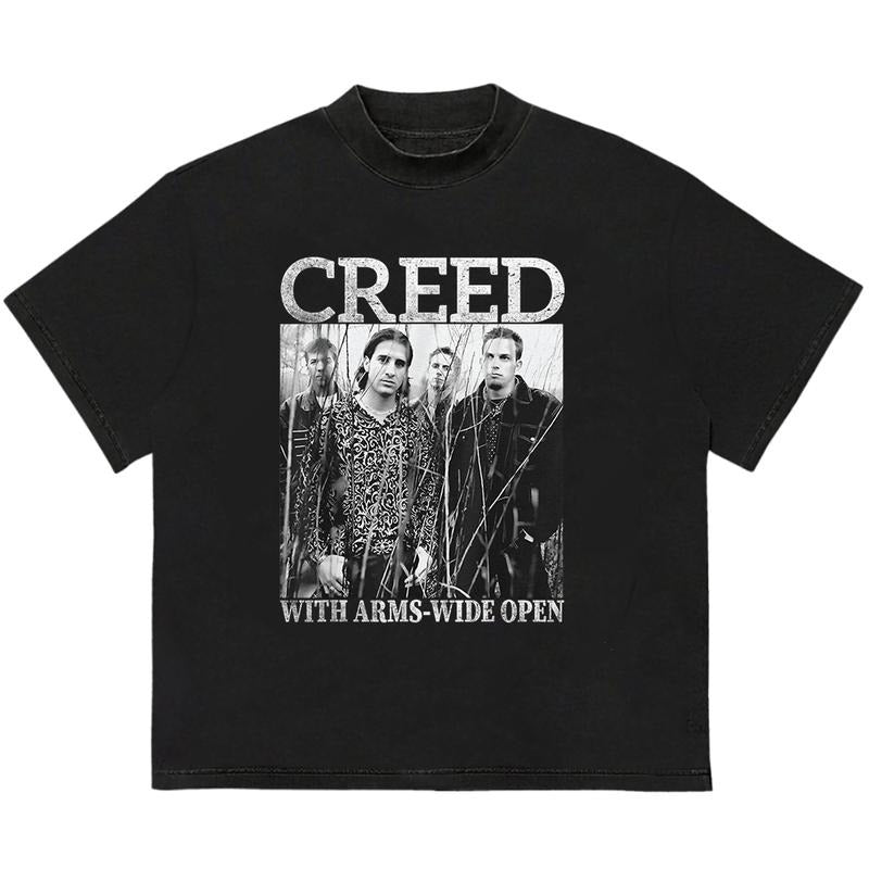 Crre.ed Band T-Shirt Trendy Fit Trendy, Viral, and On-Point Edgy Streetwear Hoodie, Sweatshirt | DripVista.com