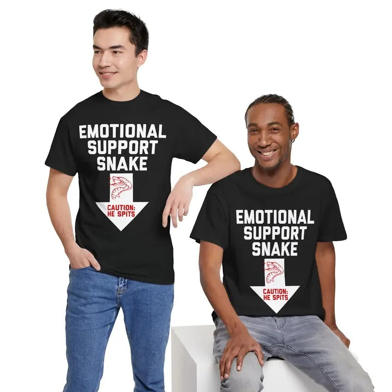 Crude Humor Shirts, Crude Humor Inappropriate Emotional Support Snake Halloween T-Shirt Menswear Casual Cotton Top Basic...