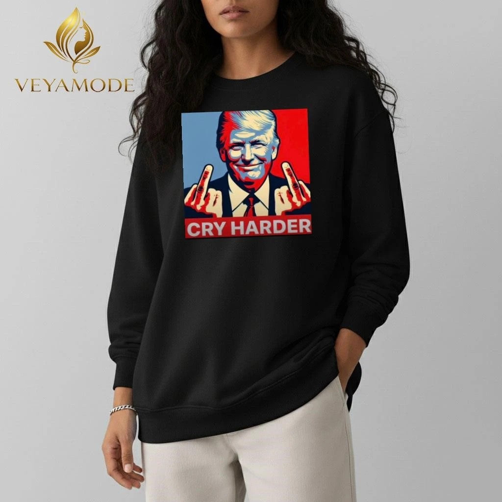 Cry harder Trump one finger tee