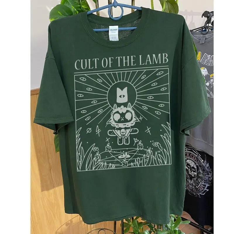 Cult Of The Lamb Shirt, Video Game Shirt, Cult Of The Lamb Tee, Gothic Video Game Shirt, Gamer Gift, Unisex Clothing Cotton Menswear Top