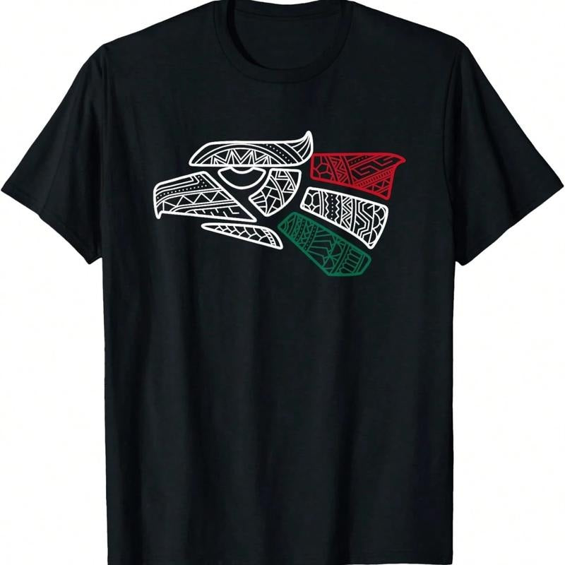 Cultural - art Tribute Tee: Celebrate Intricate Designs with WB shield Stylish Eagle