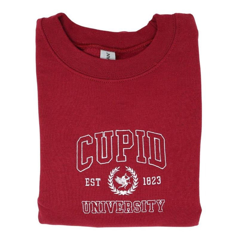 Cupid University Embroidered Sweatshirt Fit Womenswear T-Shirts, Hoodie | DripVista.com