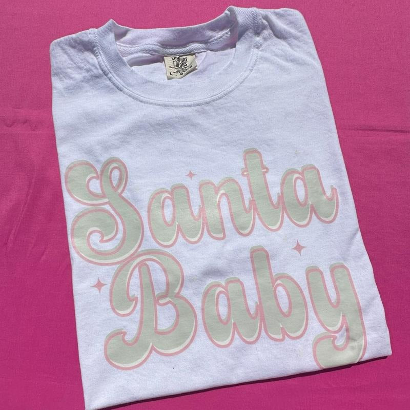 Cursive Santa Babe Comfort Colors T-Shirt 'NLB' Hoodie, Sweatshirt | DripVista.com