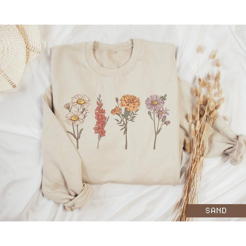 Custom Birth Month Sweatshirt Birth Flower Sweater, Birth Flower Shirt, Grandma's Garden, Personalized Mom Gift Grandma...