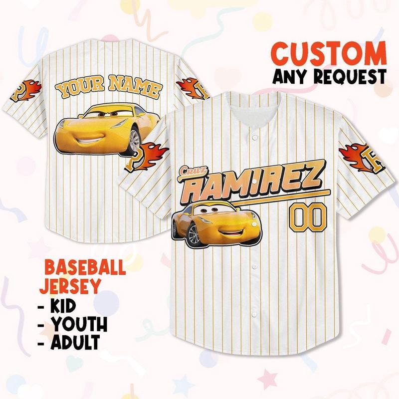 Custom Cars Ramirez Yellow jersey, Personalized Jersey, Spiky hair fighters Team Outfit T-Shirts, Hoodie, Sweatshirt