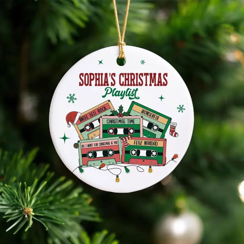 Custom Christmas Playlist Ornament, Holiday Gift, Gift for Music Lovers, Custom Song Ornament, Christmas Keepsake, Gift For Friends