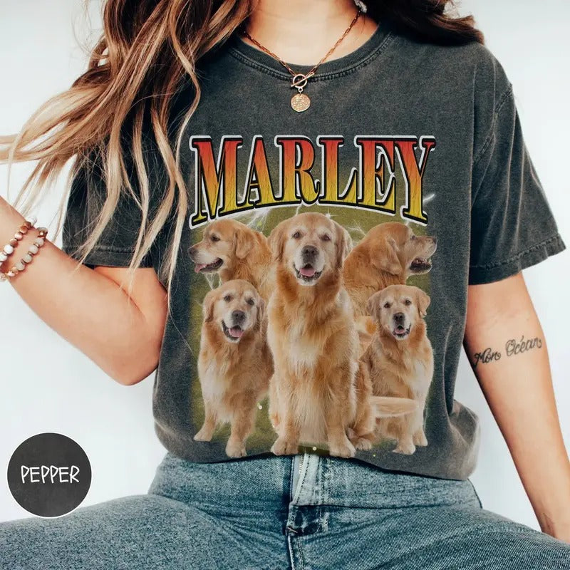 Custom Comfort Colors Dog TShirt, Retro Dog Shirt, Personalized Pet Shirt, 90s shirt, Women Tee Top Womenswear Streetwear Summer Crewneck Casual