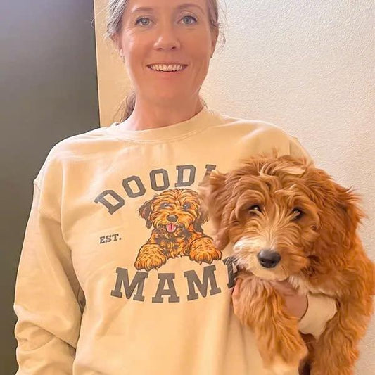 Custom Doodle Mama Crewneck Sweatshirt, Trendy Doodle Mama Sweatshirt, Labradoodle Mom Gift, Custom Labradoodle Sweatshirt, Doodle Mom Gift
