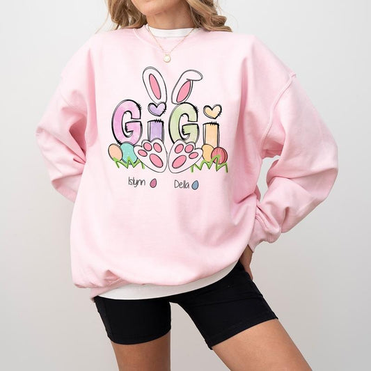 Custom Easter Mimi Sweatshirt With Kids Names, Mama Easter Sweater, Mimi Bunnies Shirt, Mom Easter Shirt,Easter Mimi With Grandkids Bunny ,Bunnies Shirt, Easter Gifts For Womens, Happy Easter Shirt, Easter Gift For Momstyle{n002}2