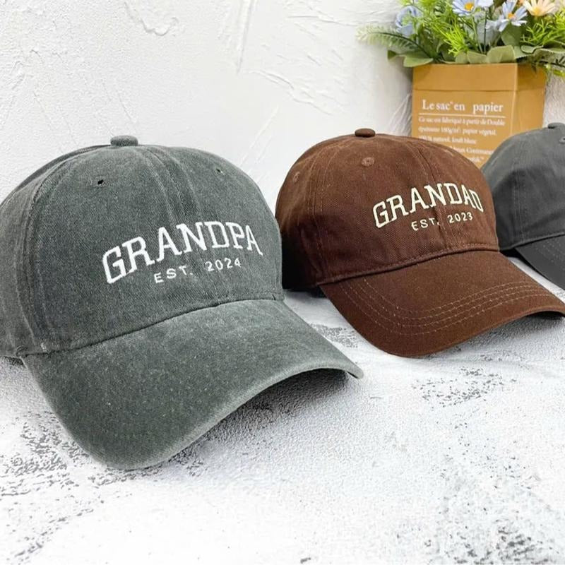 Custom Embroidered Hat, Personalized Date, Matching Vintage Baseball Hat, Gift For New Dad Mom, Pregnancy Announcement, Mothers day gift