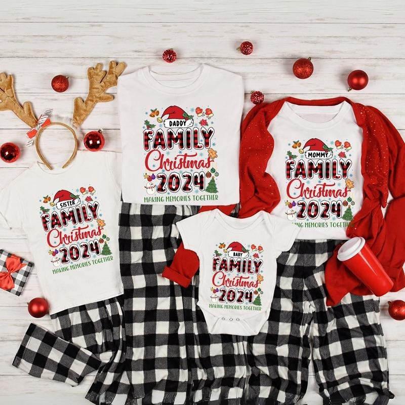 Custom Family Matching Christmas Shirts, Personalized Christmas Family Graphic Tee, Holiday Matching T-shirt, Custom Christmas Gifts