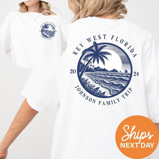 Custom Family Name Beach Vacation 2025 Shirt, Personalized Family Matching Shirt, Family Beach Trip Shirt, Custom Family Trip