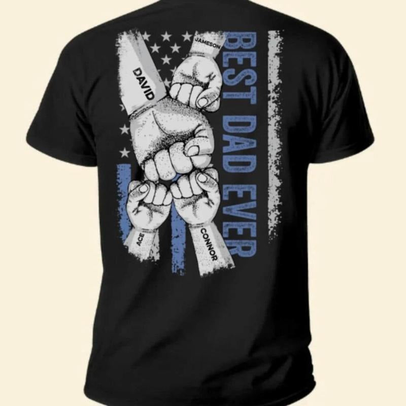 Custom Fist Bump Shirt, Custom Dad Shirt With Kids Names, Fist Bump Dad Shirt, Father's Day Gift, Gift For Dad, Custom Names Dad Shirt