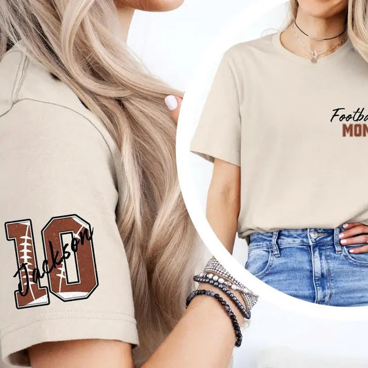 Custom Football Mom Shirt, Football Mom Shirt Number, Personalized Football Mom, Football Mom Shirt, Football Mama Tee Top Womenswear Top Womenswear Comfort Streetwear Tshirt Summer