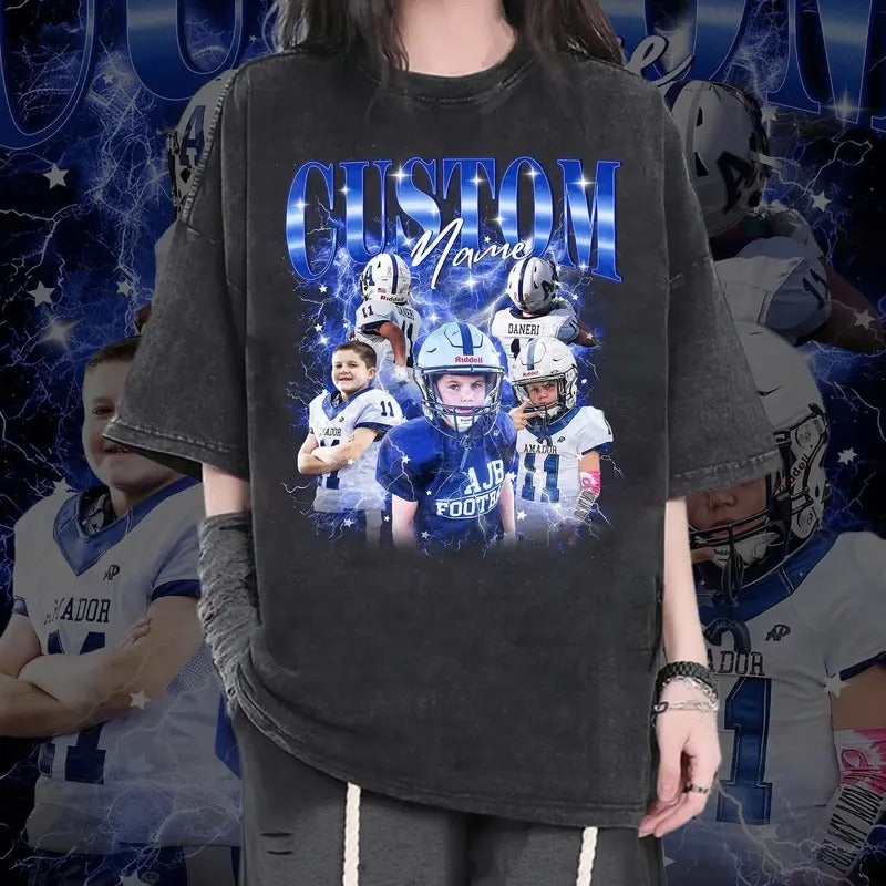Custom Football T-shirt, Custom Player Shirt, Bootleg Player Shirt, Team Name, Custom Baseball Shirt, Custom Basketball Shirt, Bootlet Top Womenswear Comfort Streetwear Tshirt Summer