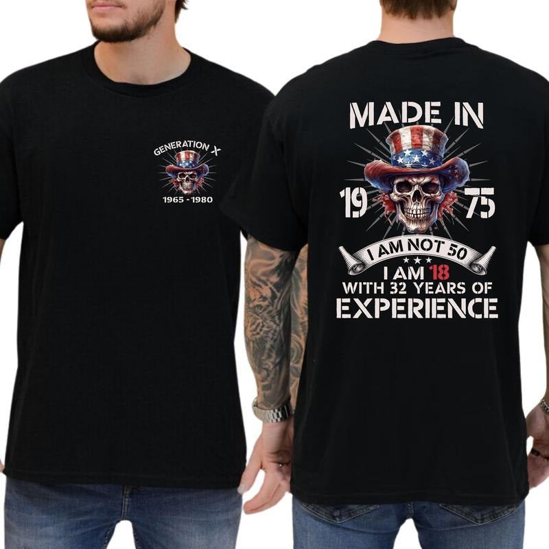 Custom Generation X Graphic Tee, Persionalized Birthday Gift, Custom Birth Year T-shirt For Men, Funny Birthday Gift, Gen X Shirt For Him