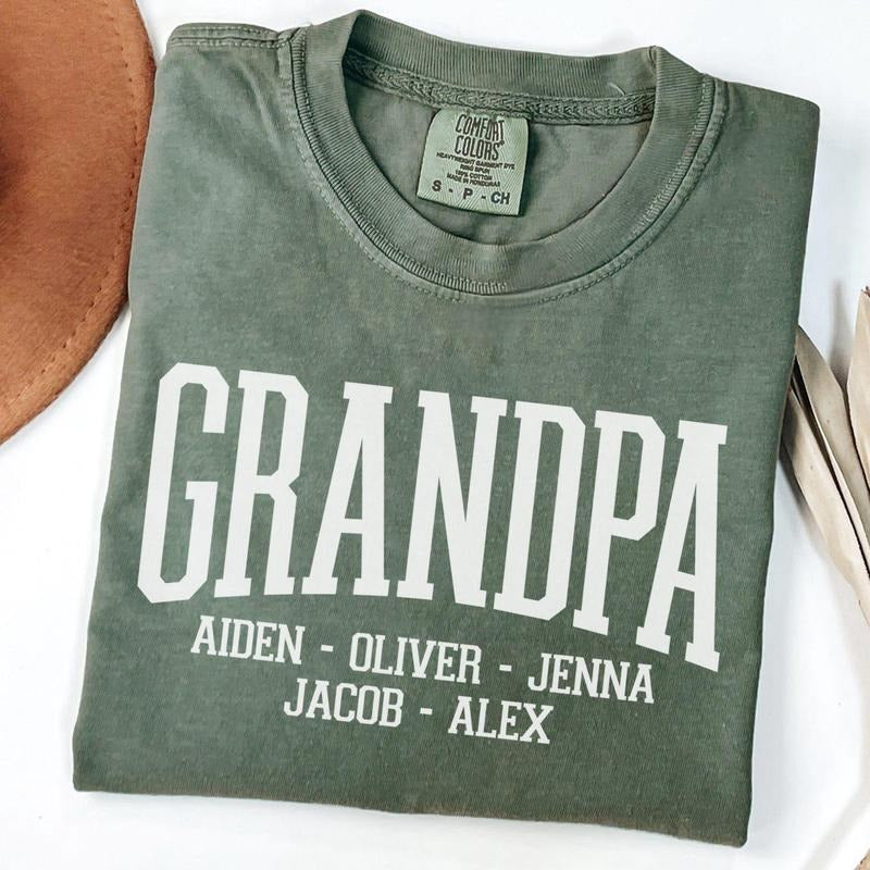 Custom Grandpa Shirt with Grandkids Names, Customized Father's Day Gift for Grandparent, Personalized Grandpa Shirt with Grandchildren Names