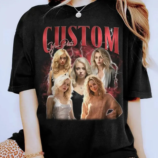 Custom Graphic Photo Vintage Comfort Colors Shirt, Family Bootleg Graphic Shirt, Personalize Bootleg Custom, Bachelor Party, Top Womenswear