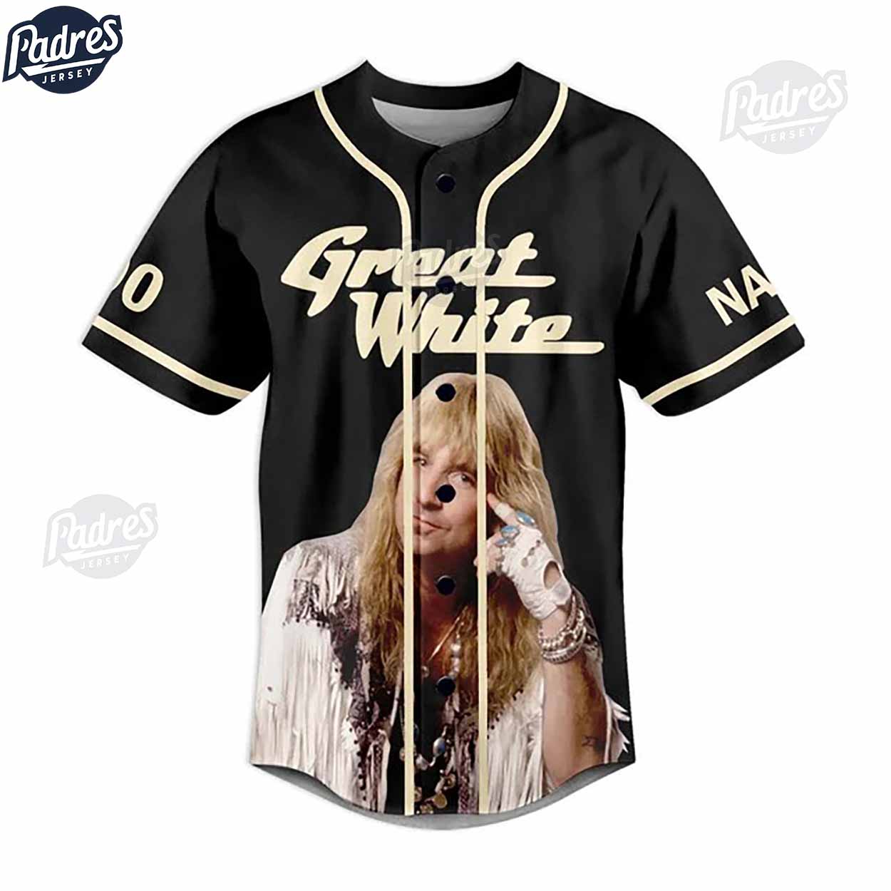 Custom Great White Jack Russell Baseball Jersey - Padres Jersey Oasis: Elevate Your Baseball Style Game