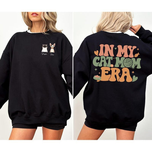 Custom In My Cat Mom Era Sweatshirt, Personalized Cat Mom Shirt, Cat Mom Sweatshirt, Cat Mama Shirt, Cat Mom Custom Sweatshhirt, Cat Mom Mother's Day Shirt