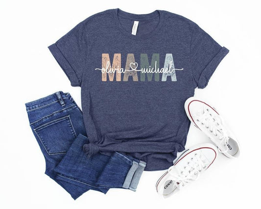 Custom Mama Shirt, Mom Shirt With Names, Personalized Mama T-shirt, Sweatshirt, Hoodie