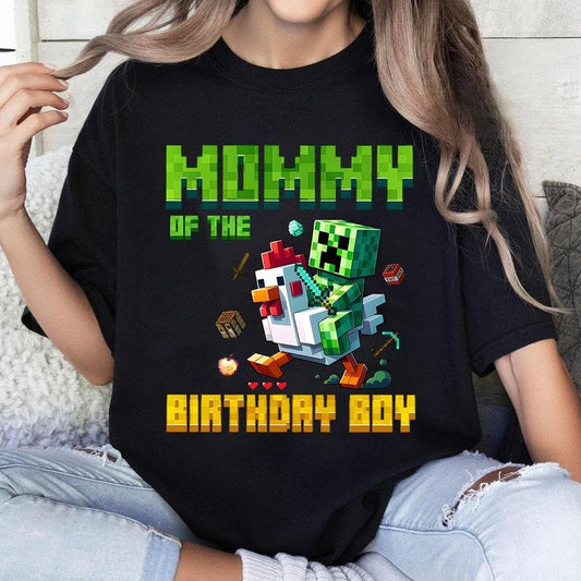 Custom Mommy Minecraft Birthday Shirt, Minecraft Shirt, Custom Name Age Birthday Shirt, Happy Birthday, Birthday Minecraft Shirtstyle{n002}2