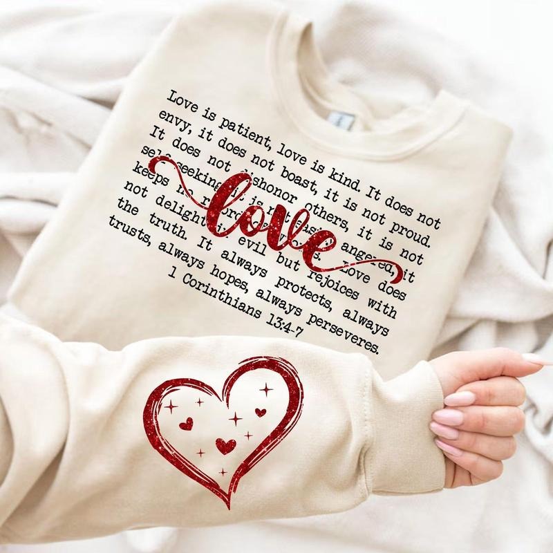 Custom Name - Love is patient Sweatshirt, Hoodie, T-Shirt, bible verse valentine Shirt, love is kind Shirt, Valentine...
