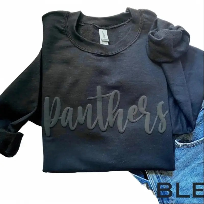Custom Name Puff Print Crewneck Sweatshirt, Hoodie, T-shirt | DripVista.com