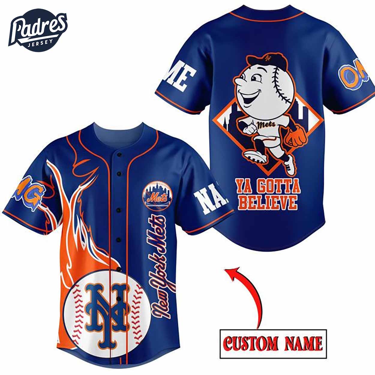 Custom New York Mets Ya Gotta Believe Baseball Jersey - Padres Jersey Oasis: Elevate Your Baseball Style Game