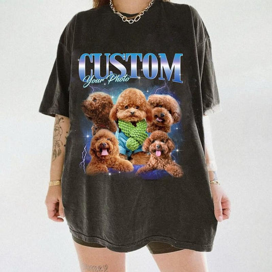 Custom Photo Shirt, CUSTOM Bootleg Rap Tee, Custom Dog Bootleg Shirt Top Womenswear Streetwear Tshirt Comfort Summer