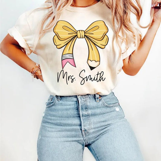 Custom Teacher Shirt, Teacher Team Shirts, Personalized School Tshirt, Grade Teacher Gift, Customized Name Teacher Tee, Shortsleeve Crewneck Cotton