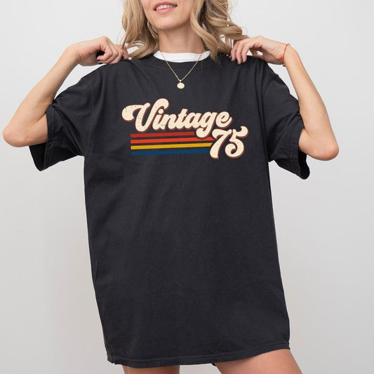 Custom Vintage Birthday Gift, Retro Style Comfort Colors Shirt, Personalized Birth Year Graphic Tee, Personalized Birthday Gifts, Gift For Mom