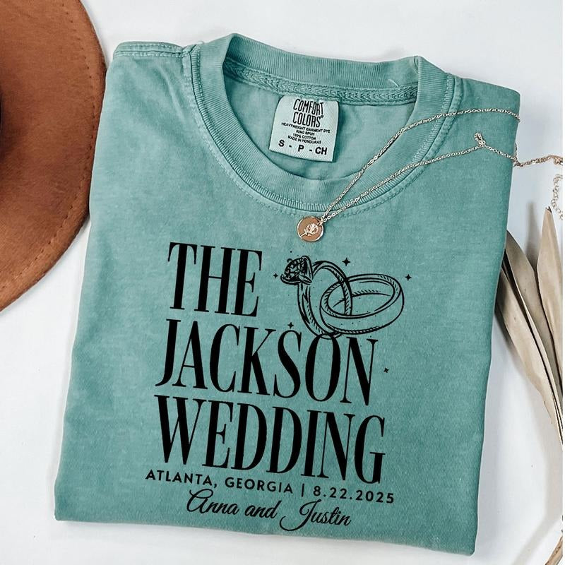Custom Wedding Toss Shirts, Comfort Colors Wedding Shirt, Personalized Bridal Party Gift, Wedding Party Favors, Matching Group Wedding Merch