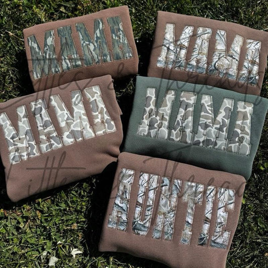 Customizable Embroidered Camo Crewnecks Long Sleeve Pullover Sweatshirt for Women or Men Casual Wear