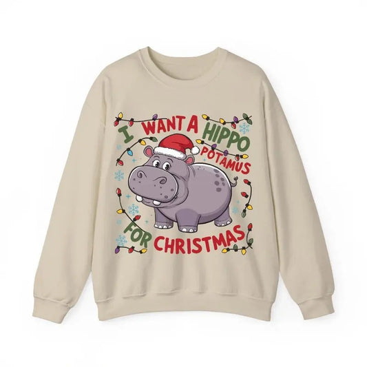 Cute A Hippopotamus For Christmas Shirt, Hippopotamus Christmas Lights Shirts, I Want  A Hippo Potamus For Christmas Hoodie Clothing Cotton