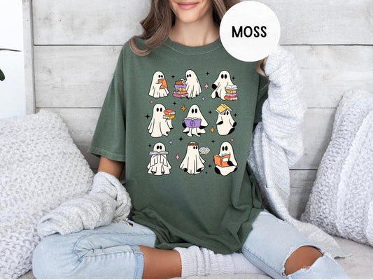 Cute Acotar Ghost Shirt, Ghost reading A Court of Mist and Fury t-shirt, SJM Book Reader, SJM Book Ghost tshirt, SJM Halloween shirt